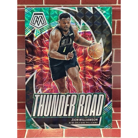 Zion Williamson #10 2023-24 Panini Mosaic Thunder Road Green Mosaic Prizm - Picture 1 of 2